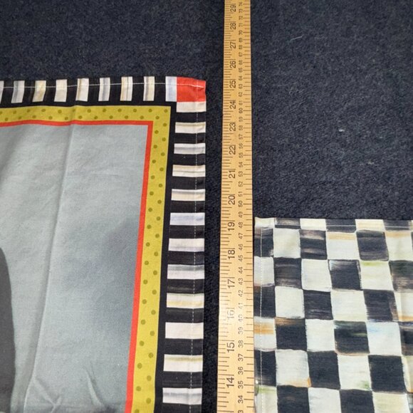 NWOT Mackenzie Childs Courtly Check Cotton Napkin & A Man With A View Dish Towel - Picture 10 of 15